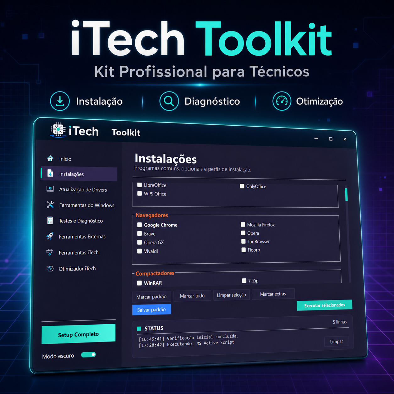 iTech Toolkit — kit profissional para técnicos